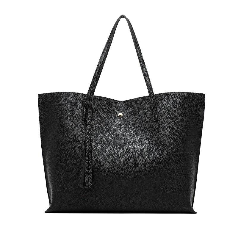 Stylish Tassel Fringe Tote Bag Women Large Capacity Leather-Look Shoulder Handbag Crossbody Or Handheld 2026