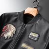 Новая мужская молодежная вышитая кожаная куртка осенний тренд панк PU мотоциклетная кожаная куртка мужская одежда