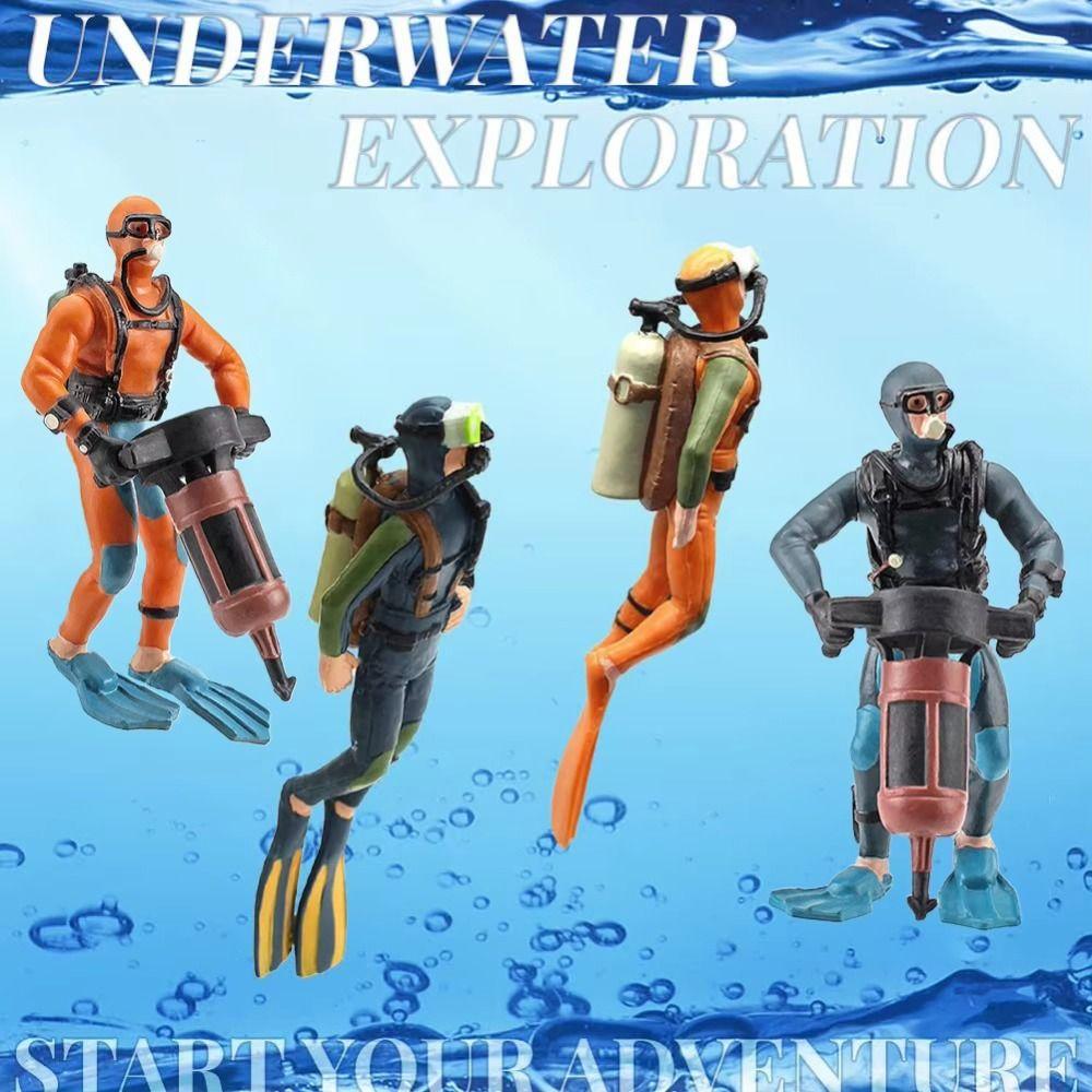 PVC Diver Model Blue Orange Simulation Doll Cool Science Fiction Figure  Children Gifts