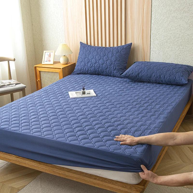 Супер водонепроницаемый стеганый матрас для кровати, набор чехлов для односпальной двуспальной кровати, защита от намокания, пылезащитная простыня на кровати