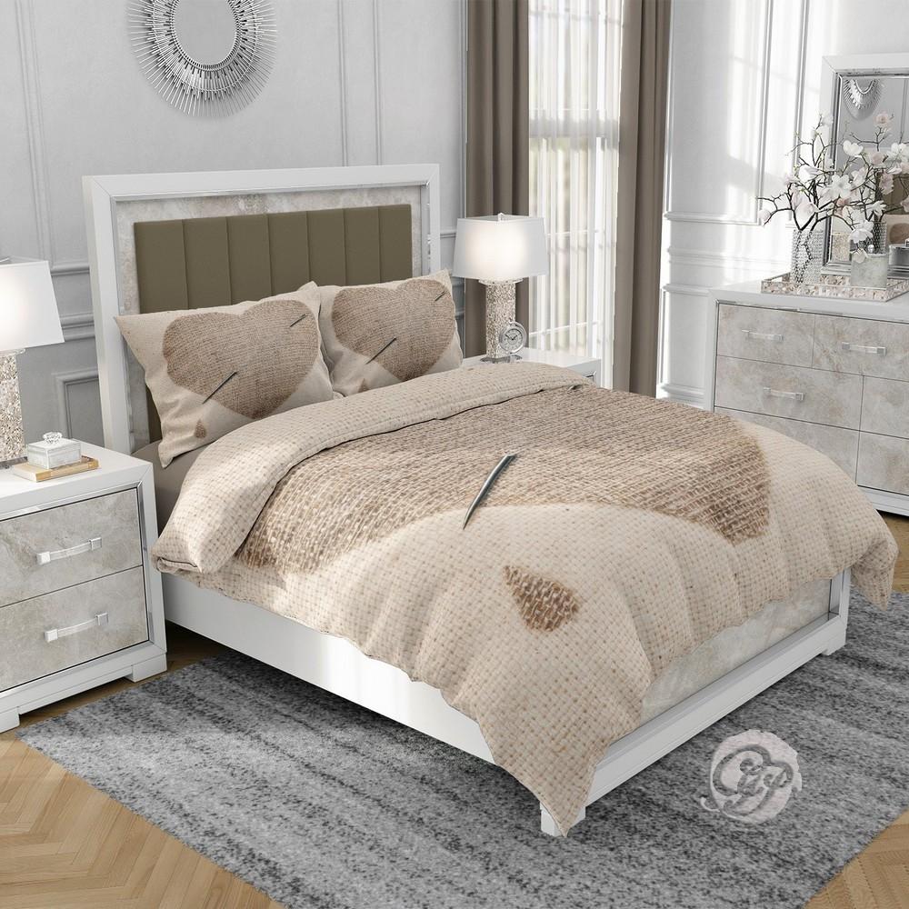 3D cotton satin bedding 160x200cm WOVEN HEART