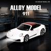 Металлическая литая модель суперкара 911 в масштабе 1/32 Детская игрушечная машинка Со звуком и светом Оттяжной механизм Подарок мальчику на праздник День рождения