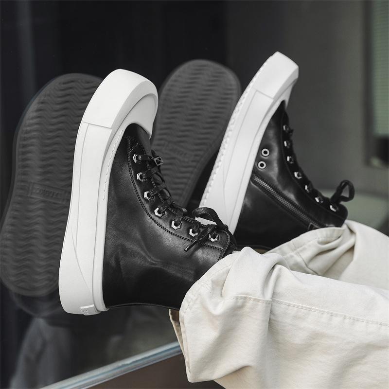 Черные туфли для доски, мужские летние повседневные маленькие белые туфли, тренд, универсальная интернет-знаменитость с туфлями Дерби 66656-J