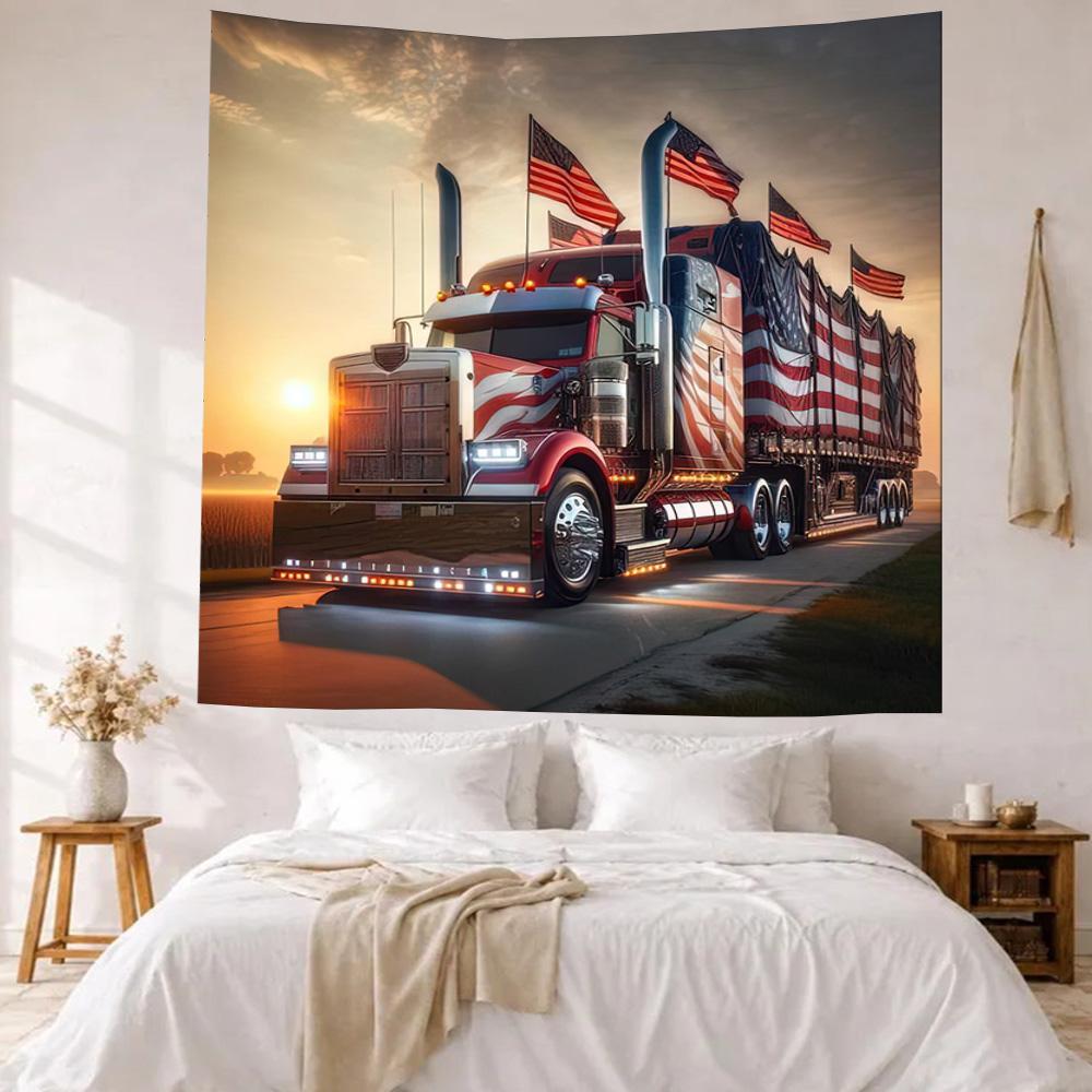 Kw Heavy Trucks Wall Decor Tapestry Art For Pet Memorial Birthdaywedding Party Backdrop Family Gift