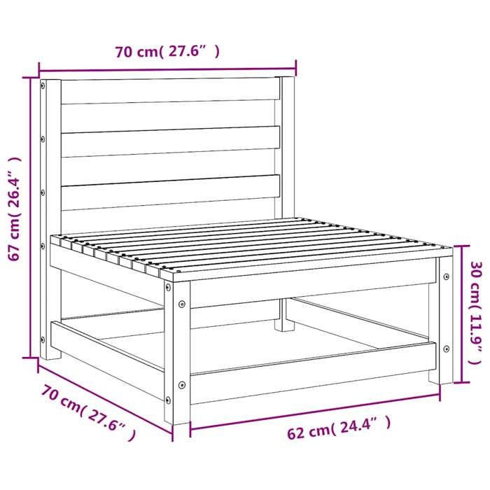 VidaXL Canapés de Jardin sans Accoudoirs 3 pcs, Sièges avec Dossier, Meubles de Terrasse Patio Arrière-cour Extérieur, Bois 837928