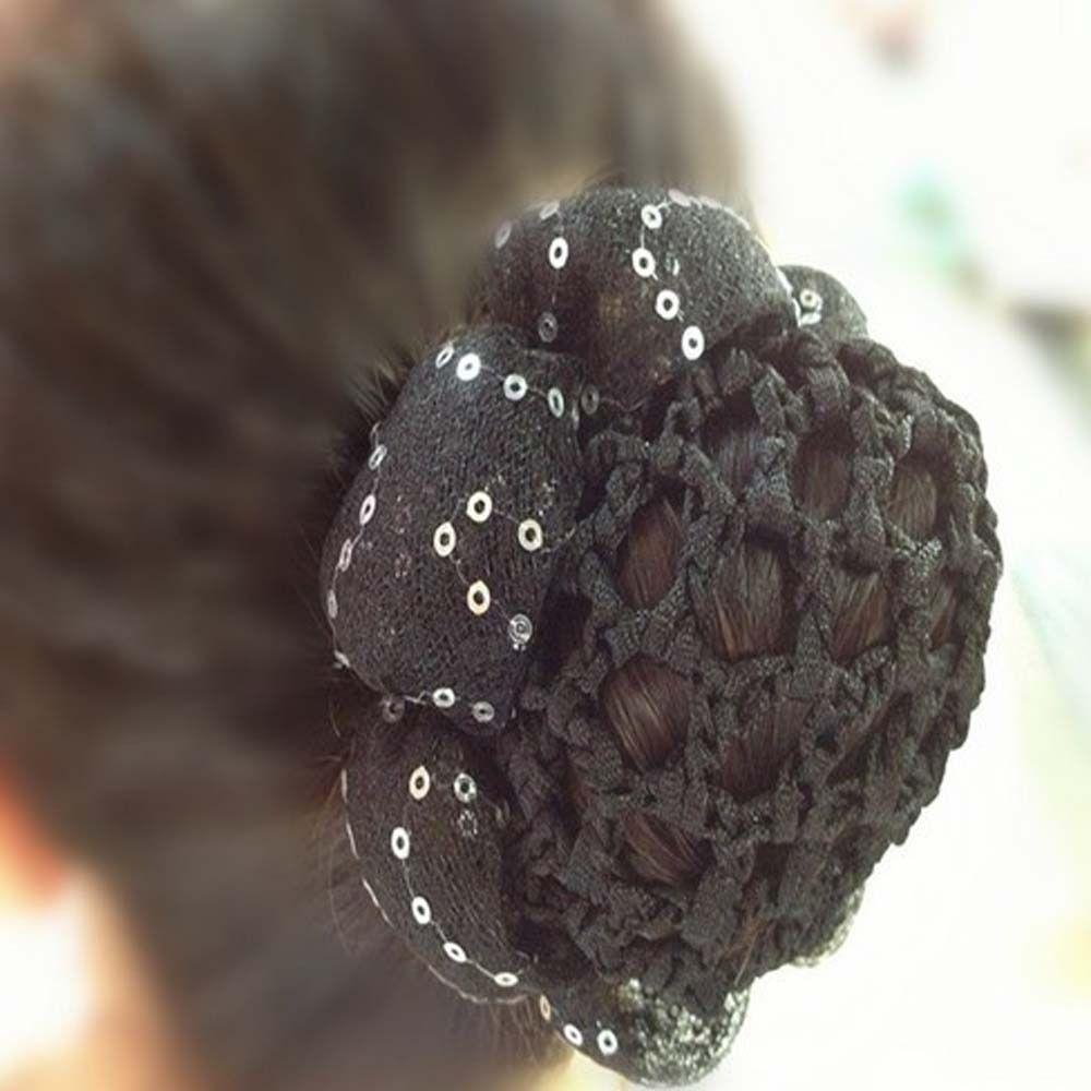 Блестящий детский пучок с сеткой бант балетный пучок снуд модная сетка для волос с цветком вечеринка