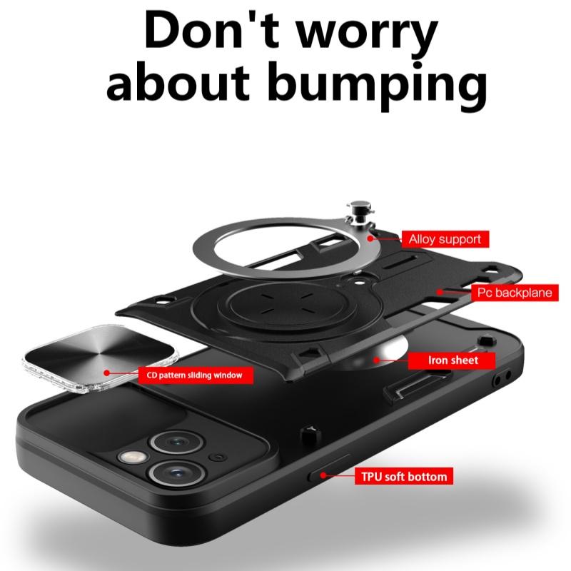 Слайд Защита Объектива Камеры Бронированный Чехол Для iPhone 16 15 14 13 12 11 XS XR Plus Pro Max Военная Степень Бамперы Кольцо Крышка