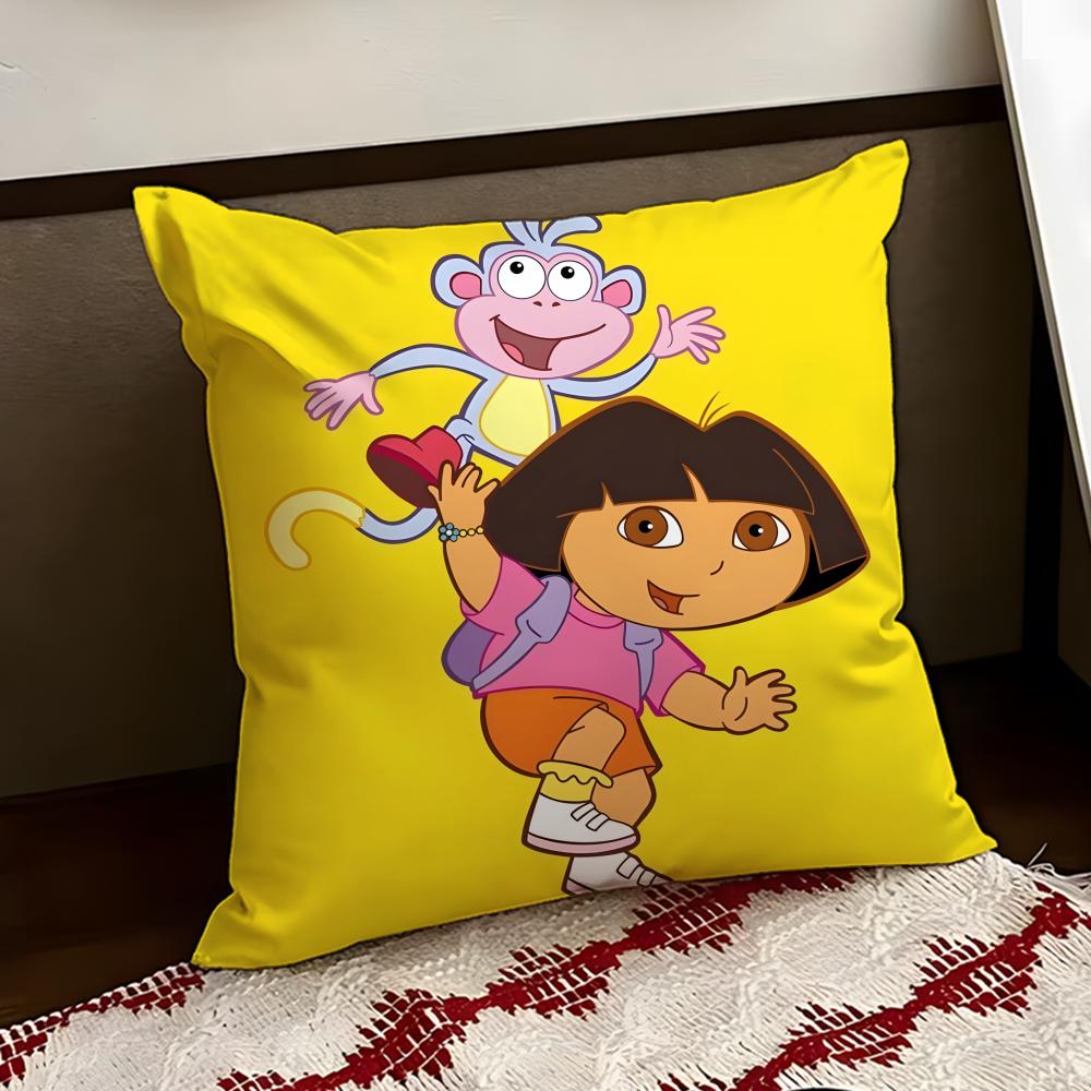 Anime cute DDora the EExplorer Cushion Cover Reversible Soft Durable Pillow Cover Home Car MultiScene Use for Daily Comfort