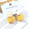Fashion Creative Hairball Stud Earrings, Simple And Cute Rolled Lamb Teddy Wool Earrings