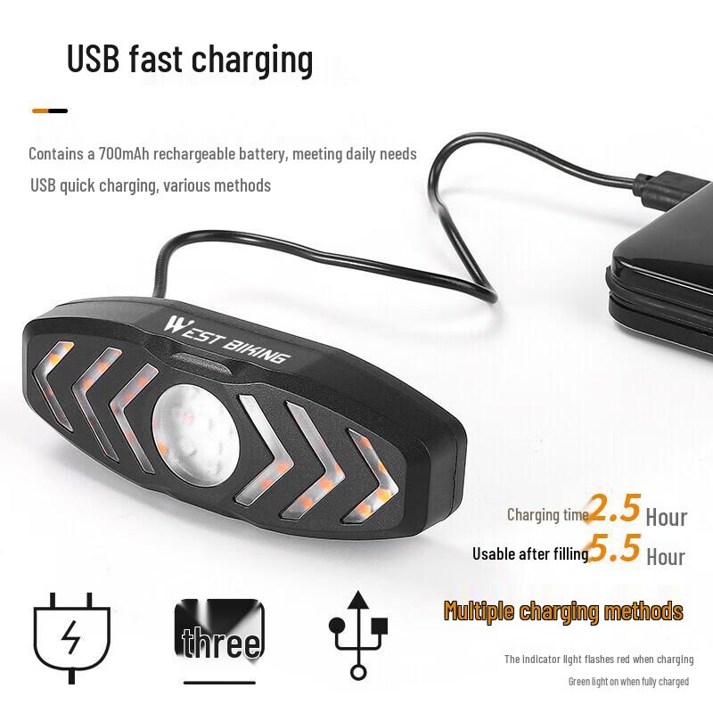 Велосипедный USB-перезаряжаемый задний фонарь WestBiking