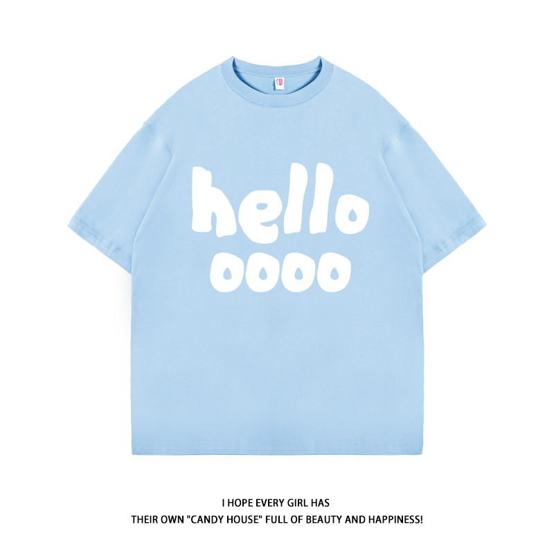 Summer New Minimalist Letter Printed Unisexs And Unisexs Short Sleeved Casual And Lazy Style Fashionable Pure Cotton Loose Tshirt