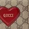 Gucci Valentines Day Collection Vintage Logo 3D Heart Decoration Double Fold Flap Canvas And Leather Card Holder Women Card Holder 648848-20QAS-8570