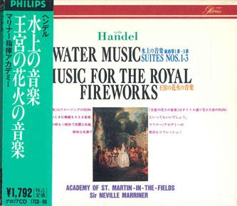 CD SIR NEVILLE MARRINER - Handel:water Music Suites Nos.1-3 M 17CD96 NIPPON PHONOGRA Japan Obi Classical Used