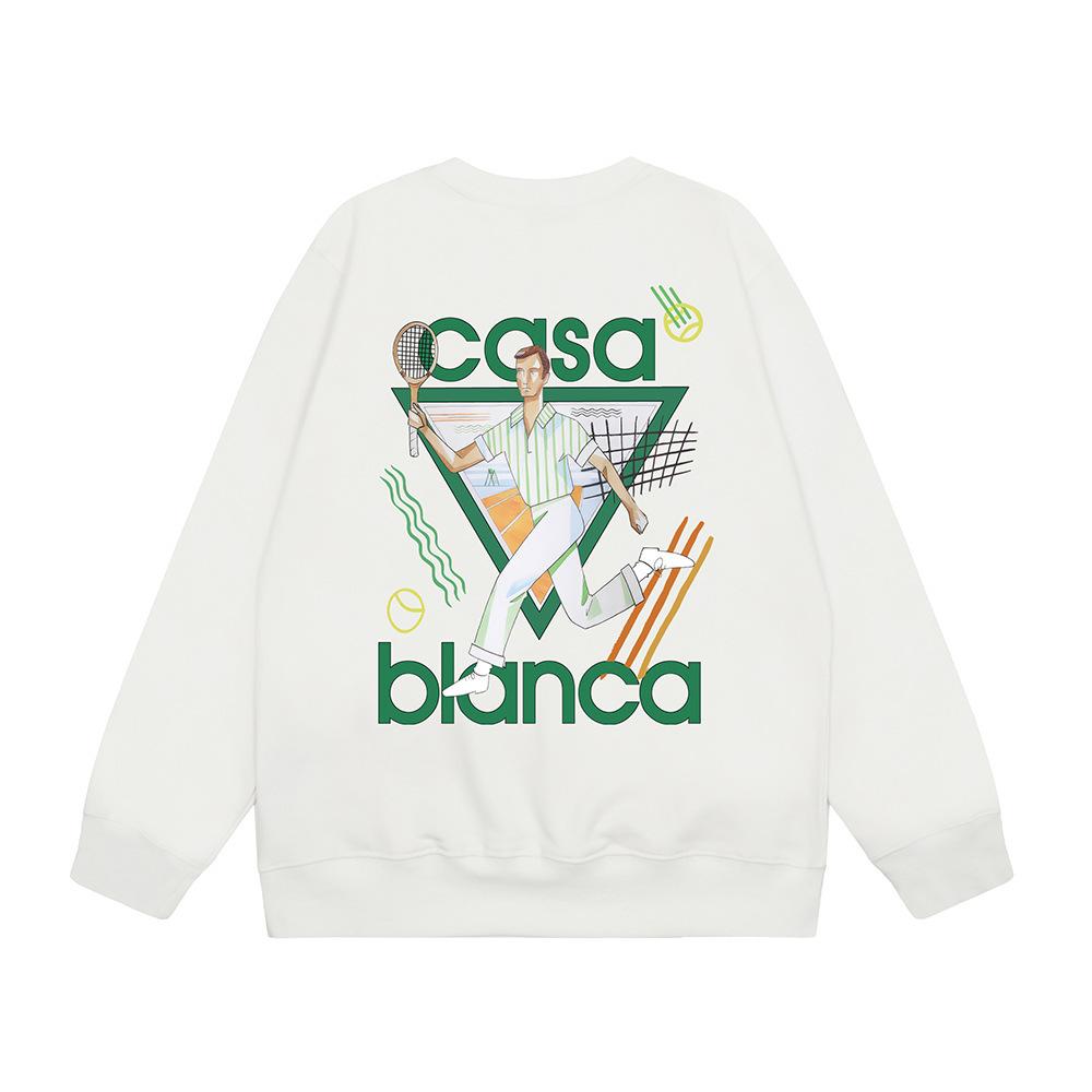 Трендовый международный бренд Casablanca Casablanca letter painted print мужской и женский свитшот с круглым вырезом 380г