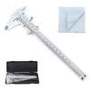 Vernier Caliper Set, 150mm, 0.05mm, Carbon Steel, for Inner/Outer Diameter/Depth/Step Measurements, Multi-Function Caliper with Soft Cleaning Ca