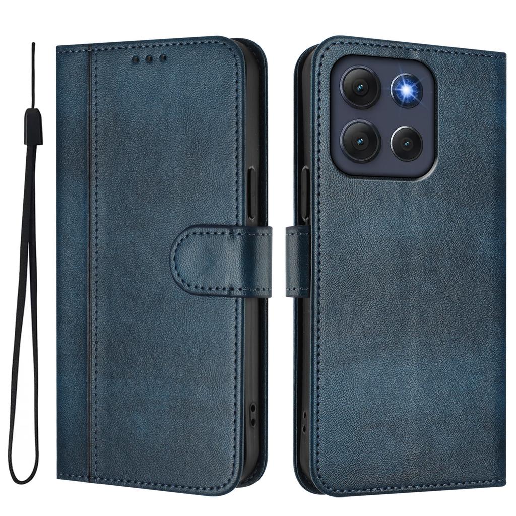 For Motorola Moto G86 5G Cases Wallet Stand Retro Texture Leather Phone Cover with Lanyard