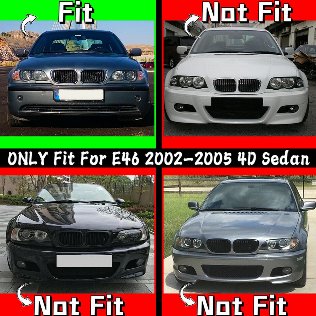 Car ABS Front Bumper Radiator Kidney Grilles Gril For BMW E46 3 Series 2002-2005 Car Accessories Styling Gloss Black