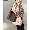 Niche Cowhide Commuter Tote Bag Minimalist Premium Vintage Bucket Bag Genuine Leather Crossbody Shoulder Bag