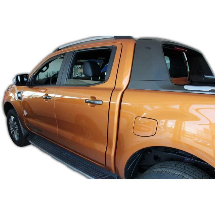 Déflecteurs d'air - J&J AUTOMOTIVE - Ford Ranger T6 - Fumé - Acrylique renforcé - Installation facile