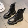Универсальные черные ботильоны в британском стиле, популярные в интернете облегающие ботинки, маленькие ботинки мартин женские 2025 лето и осень новые