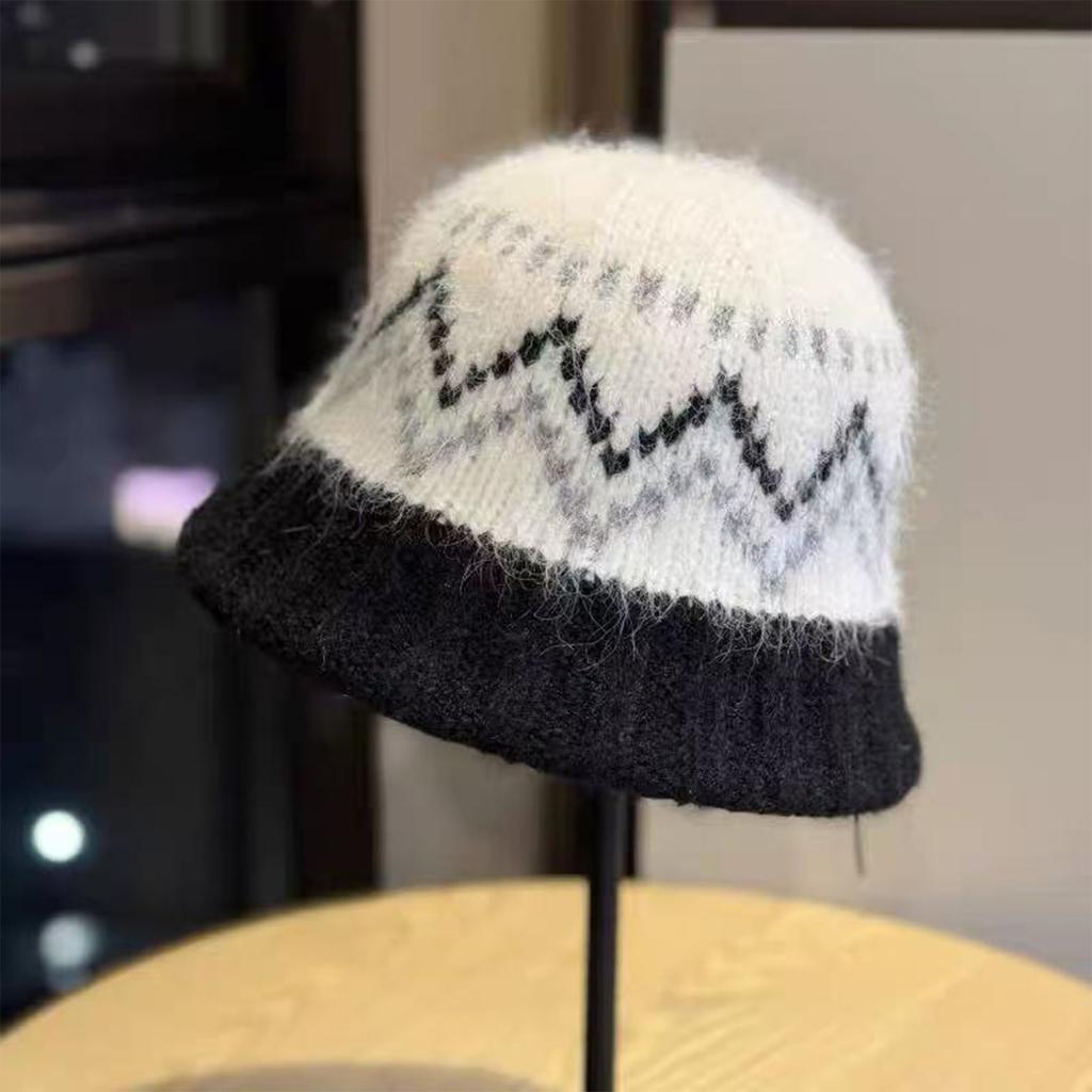 Ladies' Hat, Fisherman's Hat, Warm Woolen Hat, Atmospheric Knitted Hat, Face Enhancing Small Bucket Hat