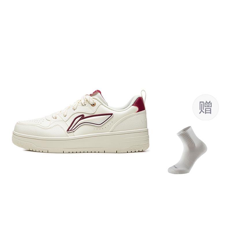 Li Ning Tianji Мягкие Низкие Кеды для Скейтборда Мужские Бело-Красные AGCW067-2