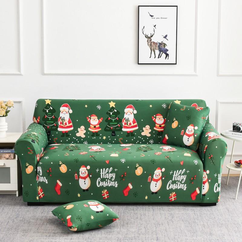 Рождественские эластичные чехлы для дивана для гостиной Funda Sofa Чехол для дивана Защитник для кресла Универсальные накидки на диван Рождественский домашний декор