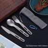 Titanium Ultralight 3-Piece Camping Cutlery Set: Knife, Fork, Spoon for Outdoor Travel & Hiking