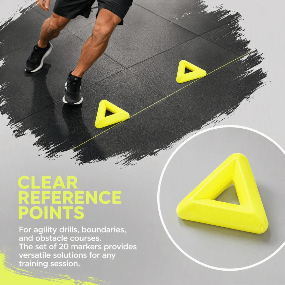 20 Pcs Center Opening Triangle Marker Disc Triangle Shape Obstacle Marker Sign Football Training