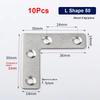 10Pcs 90° Right Angle Angle Bracket Flat Fastener Corner Bracket  Hardware Accessory