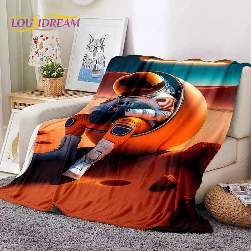 Астронавт Мечта Вселенная Космонавт 3D Космос Мультфильм Мягкие Одеяла, Плед для Пикника Кровати Домашняя Спальня Покрытие Детский Подарок
