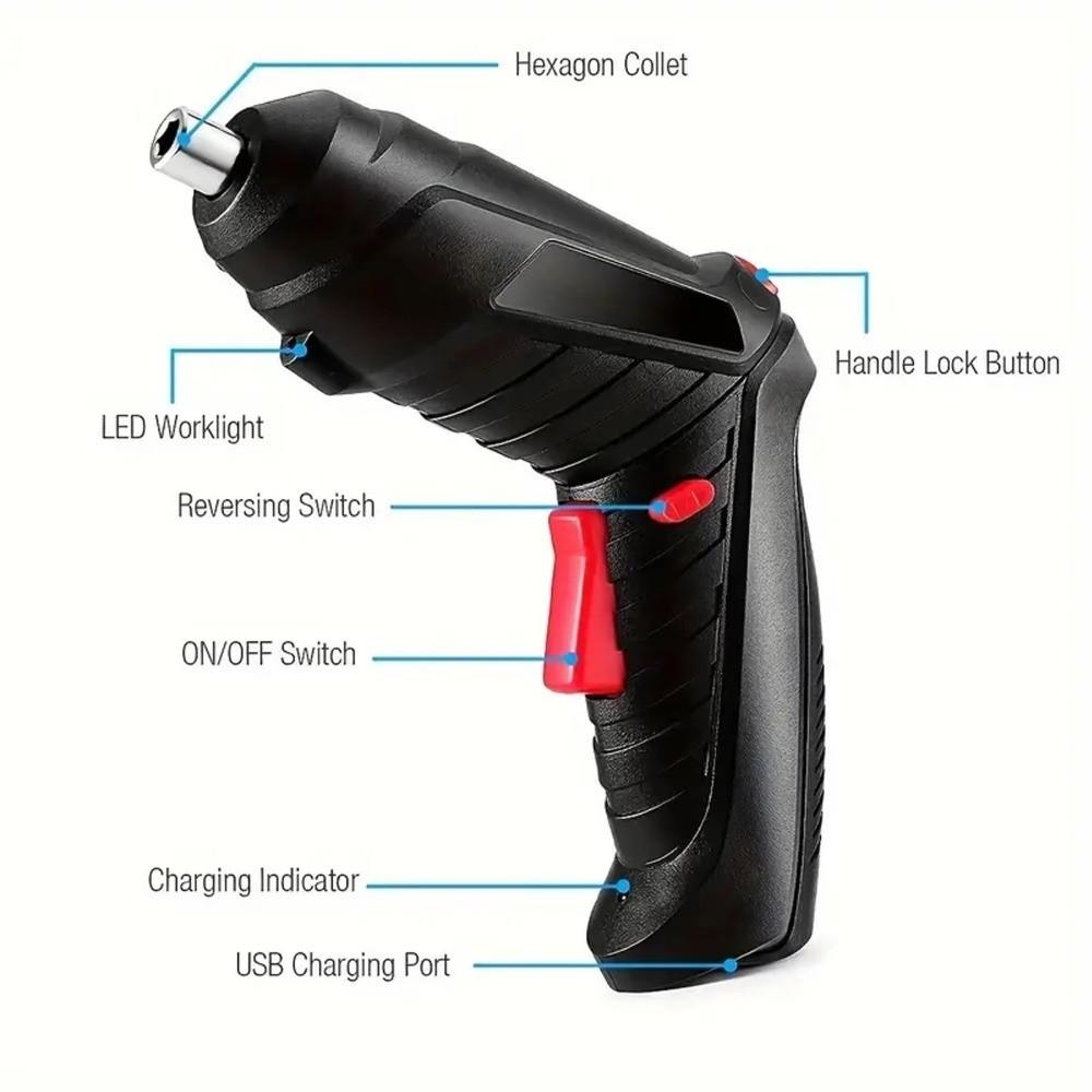 Powerful Impact Electric Screw Driver Set Rotating Handle Cordless Screwdriver DIY Repairs