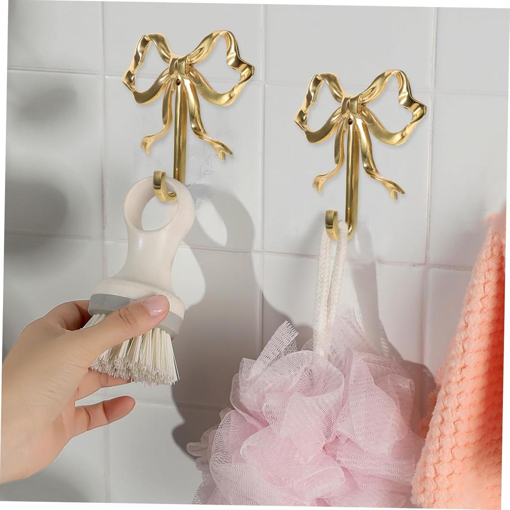 Bow Hook Wall Hanging Coat Hook Wall Peg Hook Sticky Wall Hooks Kitchen Hook Bowknot Wall Hook Vintage Wall Hooks Hat Hooks Bow Hanger Bowknot-Design