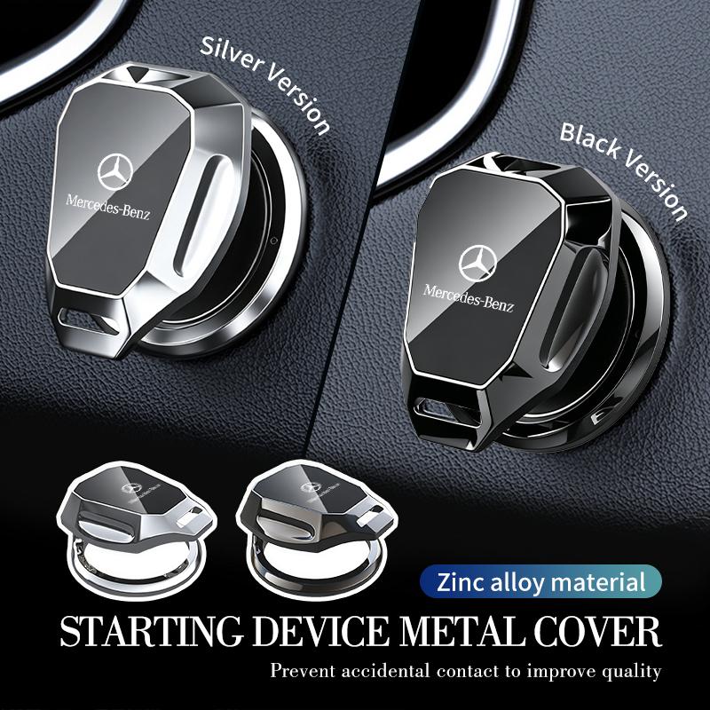 CRN1 For Mercedes Benz Car One-Click Start Buttons Protective Cover Emblem Decoration AMG A C E S G Class W201 W210 W108 W204 W205