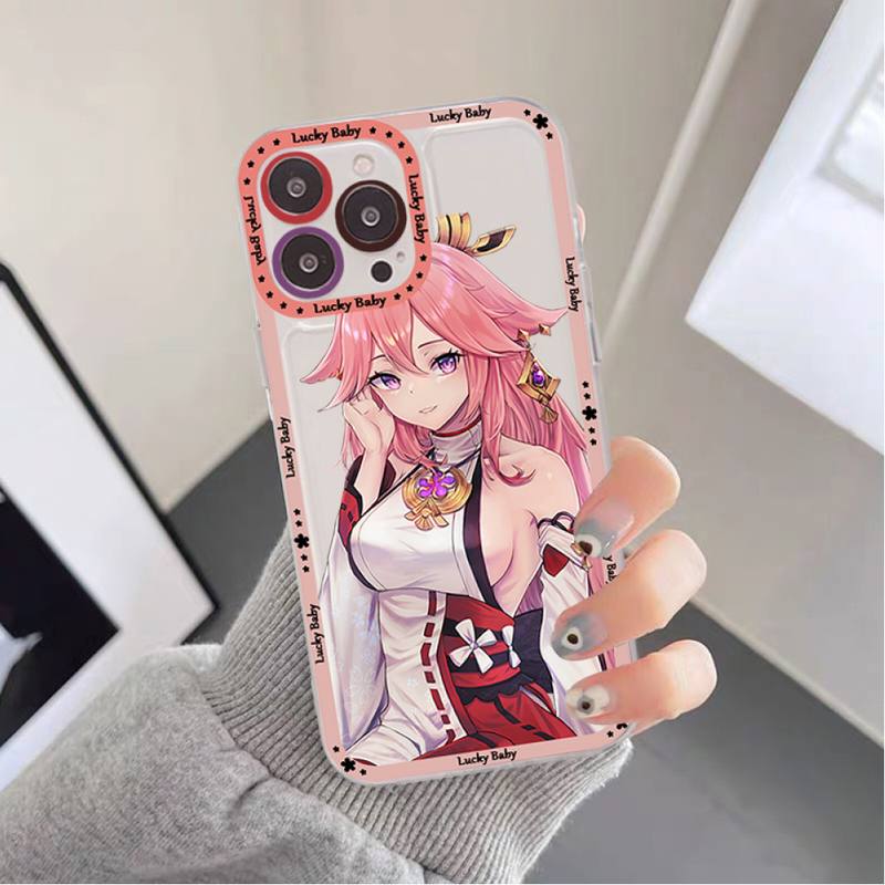 Genshin Impact Yae Miko Phone Case for iPhone 11 12 13 Mini Pro Max 14 Pro Max Case Shell