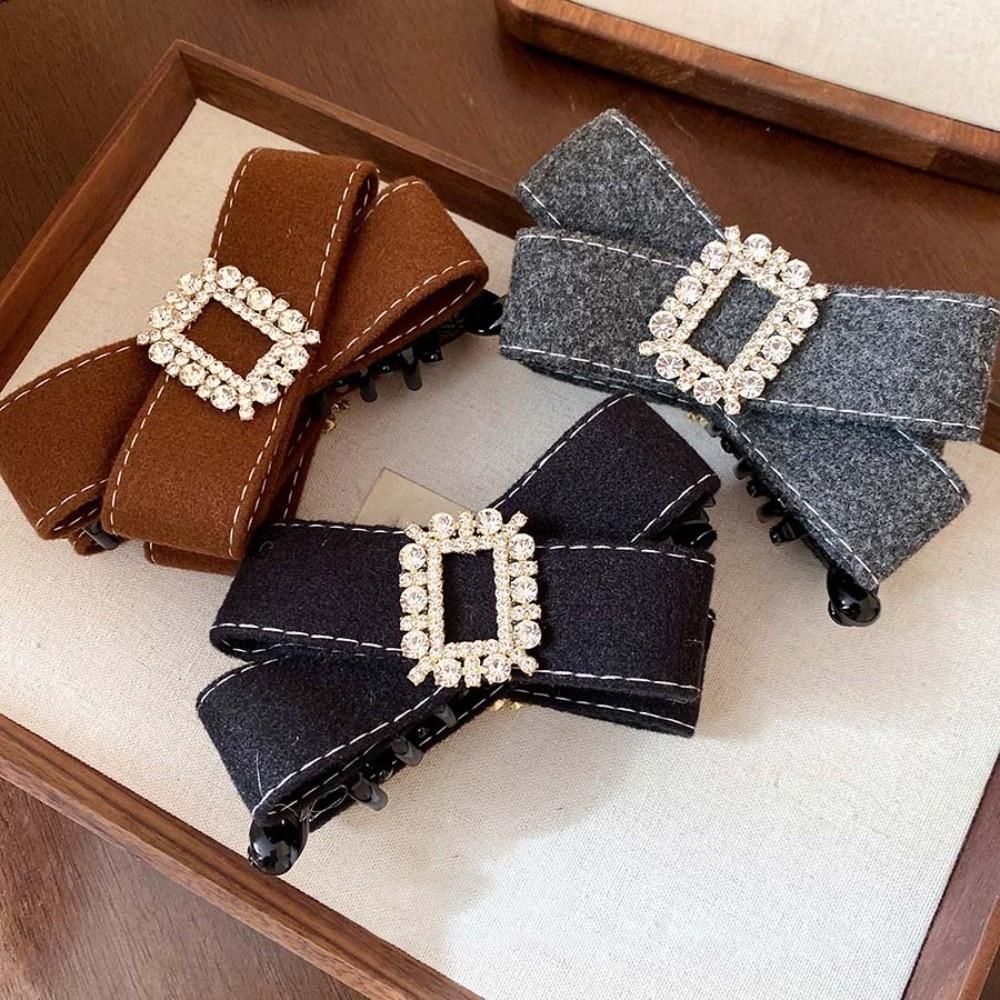 Plastic Women Vertical Clip Korean Style Ponytail Holder Fashion Bow Banana Clip  Daily