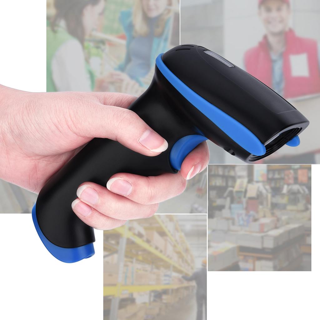 Wireless Bluetooth Barcode Bar Code Scanner Reader for iOS Android Windows Blue