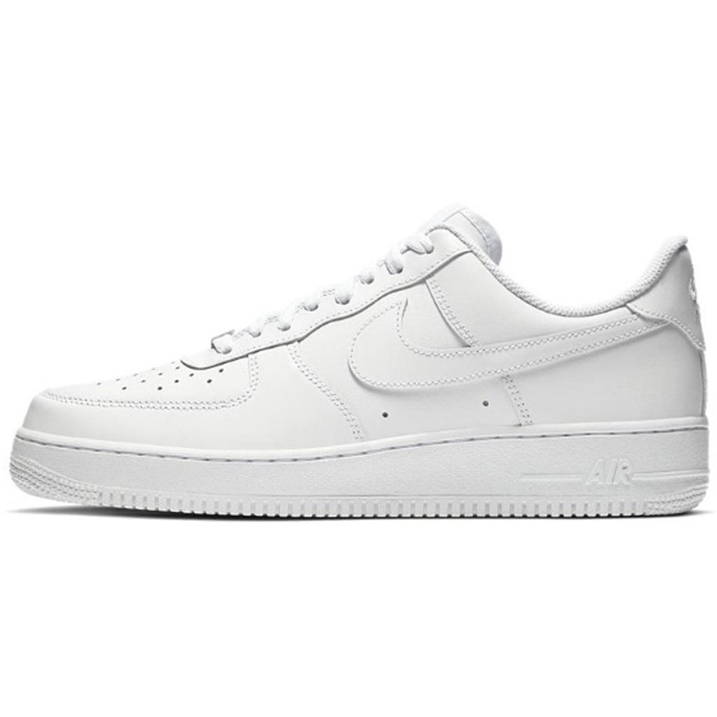 Nike Air Force 1 Leather Abrasion Resistant Low top Skateboard Shoes Unisex Black White CW2288-111(Team520-)