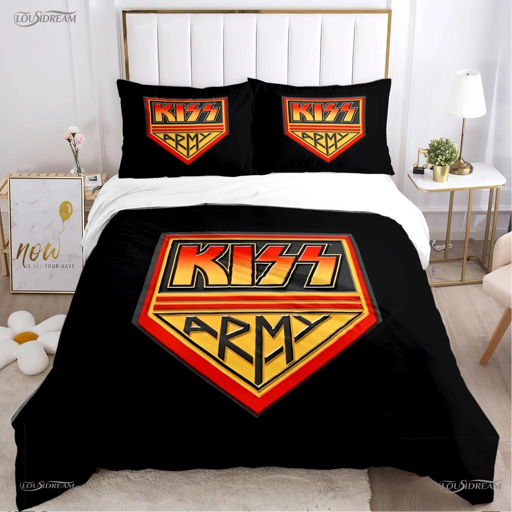 Kiss Band Rock Music All Season Duvet Cover Comforter Bedding Set Soft Quilt Cover And Pillowcases Teen Single/Double/Queen/King