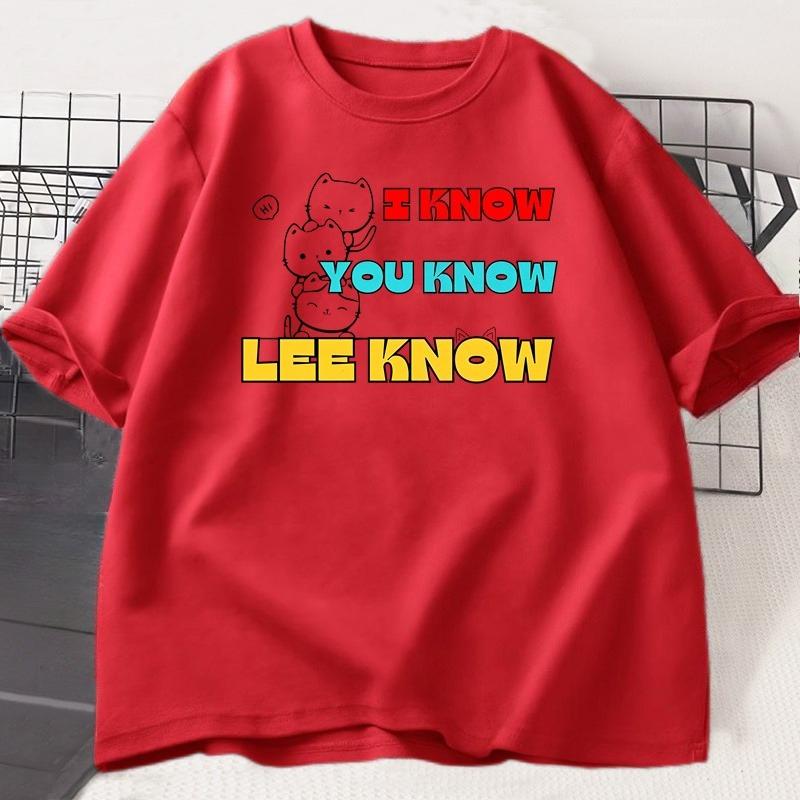 I Know You Know Lee Know T Shirt Trendy Cotton Short Sleeve Summer Tshirt Korean Fashion Popular Clothes Casual Round Neck Top