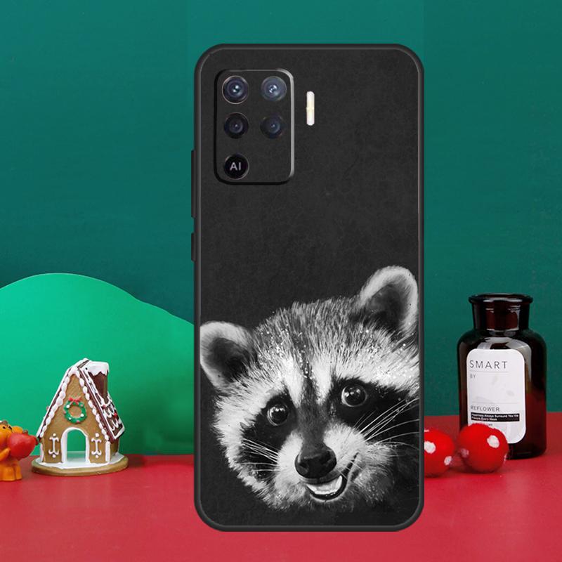 Cute Raccoon Case For Oppo A5 A6 Pro A15 A18 A38 A58 A78 A98 A54 A74 A94 A17 A57 A80 A60 A40 A16 A76 A96