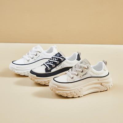 Новые кроссовки на толстой подошве, маленькие белые, женские, повседневные, для уличной съемки, обувь папы, на толстой подошве, увеличивающая рост, простые, модные, женские