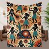 Ацтекское племенное одеяло Мягкая фланелевая текстура Яркий цветной дизайн Всесезонный плед для декора гостиной спальни