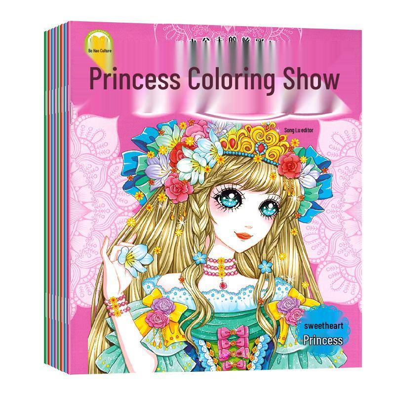 Книжка-раскраска «Принцессы» для девочек 3-10 лет