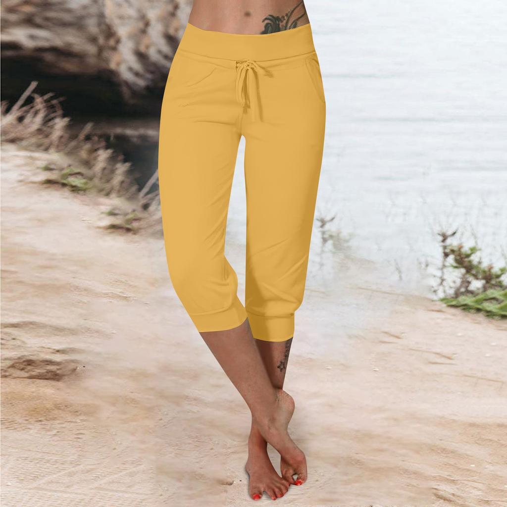 Брюки для женщин, укороченные шорты для женщин, летние новые повседневные эластичные модные повседневные брюки