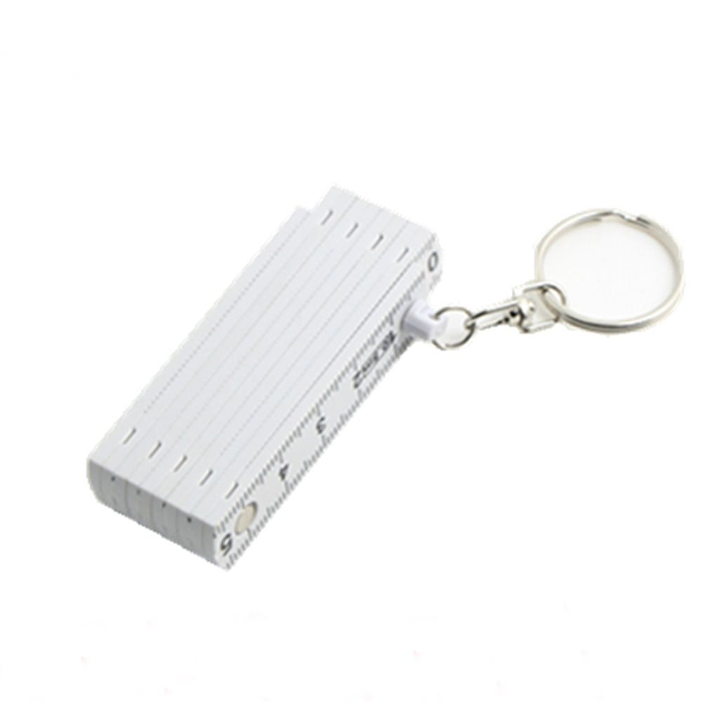 Durable Plastic Key Finder Ruler Tape Folding Key Ring Measure Carpenter Key Chains Measuring Tool