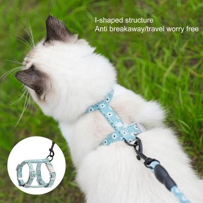 1 комплект Отличная прочная строчка Кошачий поводок Нагрудная шлейка Длинный ремень Поводок для питомца Задний ремень Пряжка Аксессуары для питомцев Собака Кошка