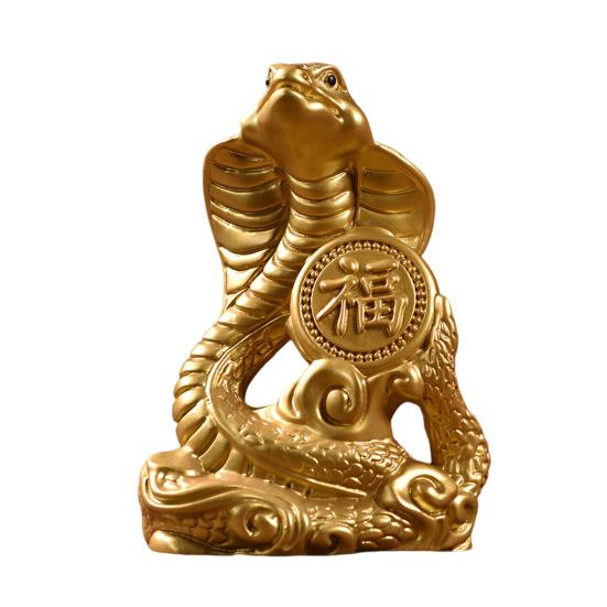 Статуэтка змеи китайского зодиака, маленькая деревянная фигурка животного фэн-шуй, 2025 лунный Новый год, скульптура змеи, домашний офис, декор для удачи, успеха, богатства
