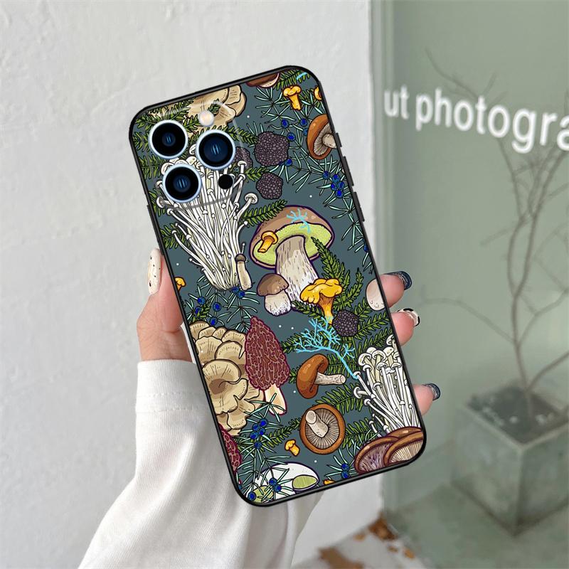 Чехол «Грибной Лес» для iPhone 16 15 11 12 13 14 Pro Max Plus XS X XR 12 13 Mini Задняя крышка