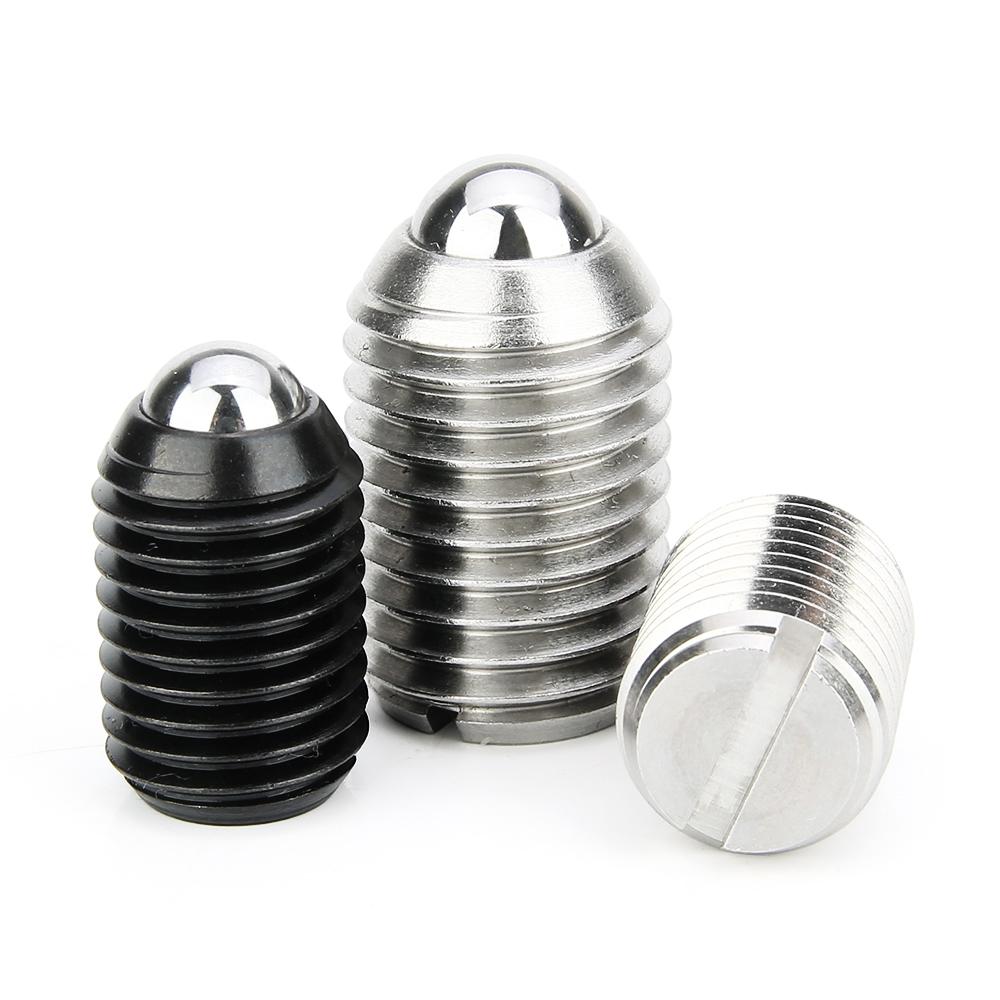 Factory Supply 10pcs Groove Ball Plunger M4~M24  Carbon/Stainless Steel  Spring Loaded Plunger Steel Ball Fastening Spring Screw